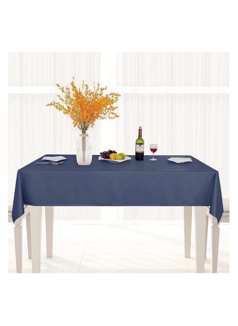 Heavy Duty Vinyl Rectangle Tablecloth 152x305 cm,100% Waterproof, Oil & Spill Proof PVC Table, Wipe Clean for Dining, Parties, Camping, Reusable for Indoors & Outdoors (Navy Blue)
