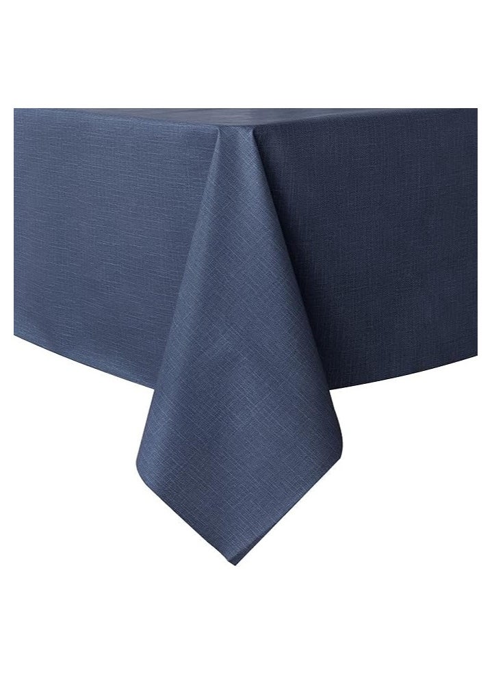Heavy Duty Vinyl Rectangle Tablecloth 152x305 cm,100% Waterproof, Oil & Spill Proof PVC Table, Wipe Clean for Dining, Parties, Camping, Reusable for Indoors & Outdoors (Navy Blue)