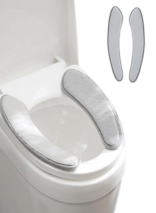 Iensen Thick and Warm Toilet Seat Cushion Cover - with Sticky Toilet Seat Cushion - Washable and Reusable Mat for Winter - Double Flap Separation, TPR Back Adhesive, Soft and Protective (Grey) - Image 1