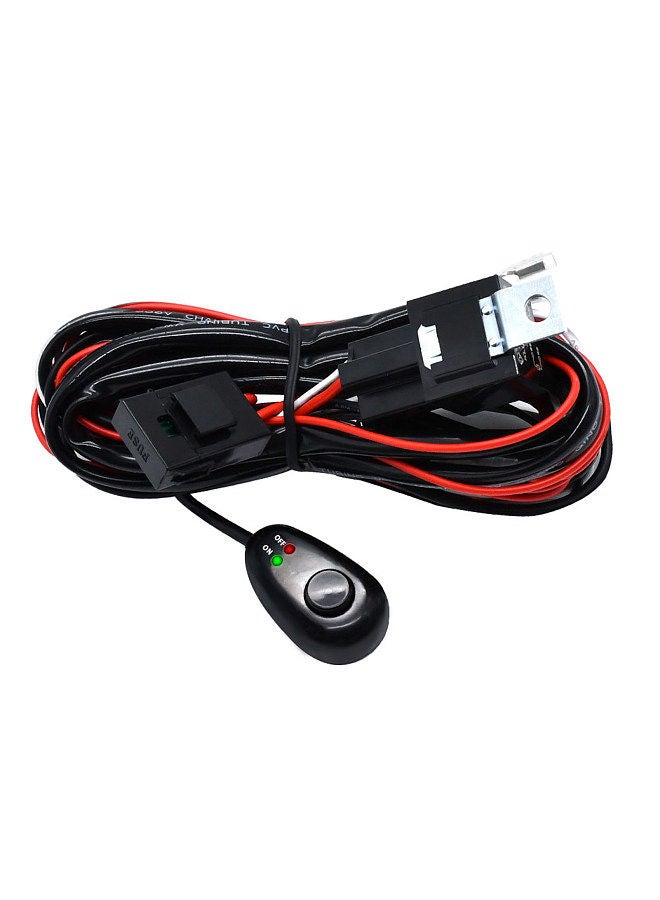 LED Light Bar Wiring Harness Kit, 300W 2 Leads 16 AWG Universal LED Wiring Harness with 12V 40A Relay On & Off Switch for Off-Road Vehicles Fit 2 Lights