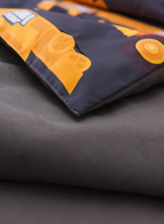 NTBED 4 Pieces Construction Toddler Bedding Set for Baby Boys, Truck Vehicles Excavator Cars Printed, Includes Comforter, Flat Sheet, Fitted Sheet and Pillowcase,Grey - Image 5