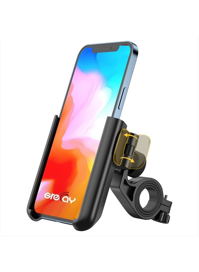 Grefay Bike Phone Mount Universal Motorcycle Handlebar Phone Holder 【1S Quick Release】 Anti Shake Bicycle Phone Clamp for Road Bike/MTB/Scooter with 360 Rotation for 3.5-7.0 inches Smartphone - Image 1