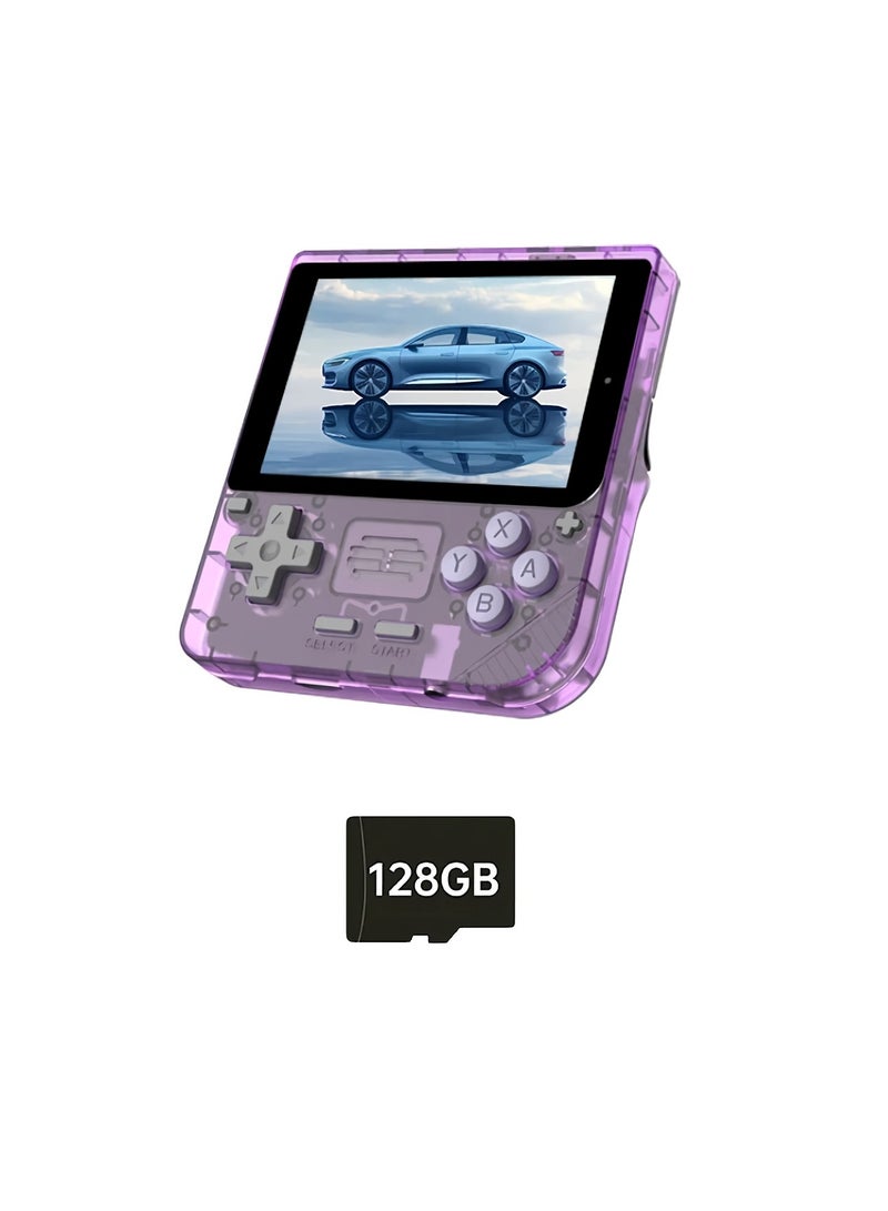 Powkiddy V10 Handheld Retro Game Console, IPS OCA Full Screen Non Slip Retro Game Device, Lightweight Portable Classic Video Game Console With 5500 Plus Games Preloaded, (1pc Purple, 128GB) - Image 1