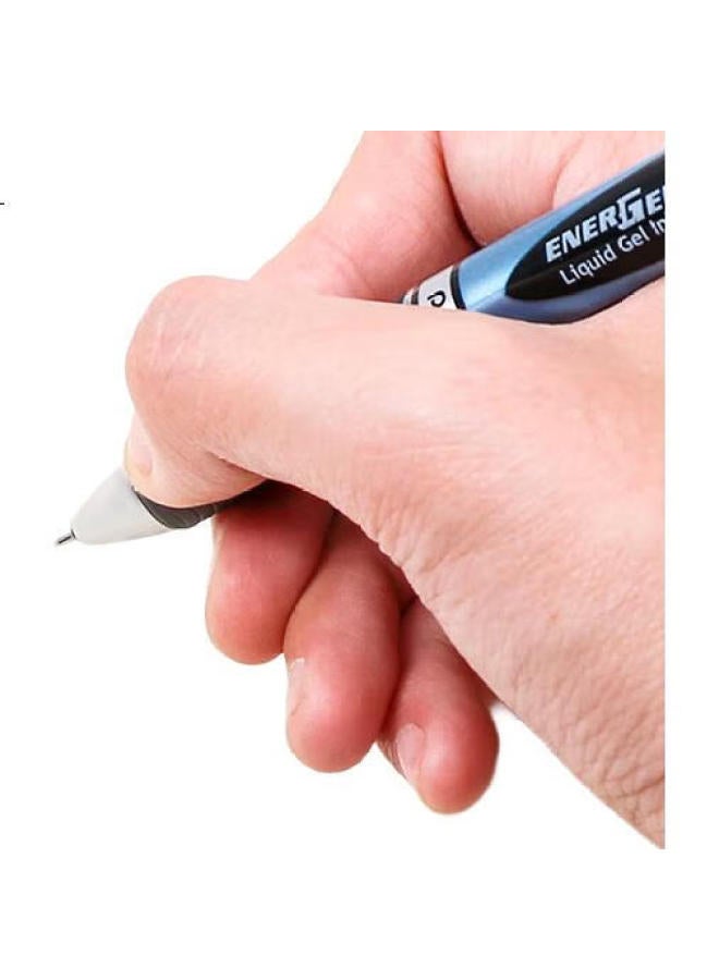 Pentel قلم جل قابل للسحب 0.5 مم من بنتل، قلم حبر سريع الجفاف للطلاب، المكتب، والمالية، قلم توقيع برأس إبرة (إعادة تعبئة Lrn5) Bln75 أحمر - Image 3