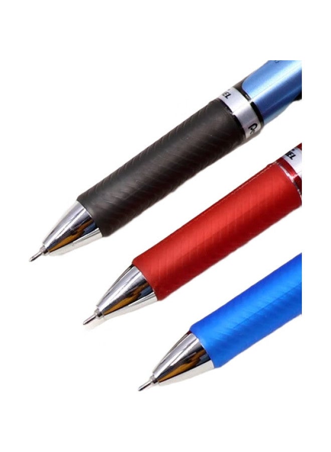 Pentel قلم جل قابل للسحب 0.5 مم من بنتل، قلم حبر سريع الجفاف للطلاب، المكتب، والمالية، قلم توقيع برأس إبرة (إعادة تعبئة Lrn5) Bln75 أحمر - Image 1