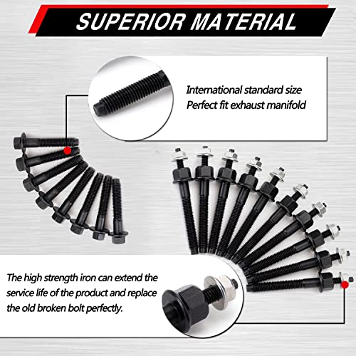 RJSPHH Exhaust Manifold Bolts & Studs Hardware Kit set Compatible for 2009-2020 Chrysler Dodge Ram 5.7L V8 Engines. Complete set Left + Right - Image 2