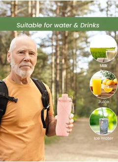 Mida Collapsible water bottle with a capacity of 600ml, leak-proof and reusable for travel and sports  - Image 5