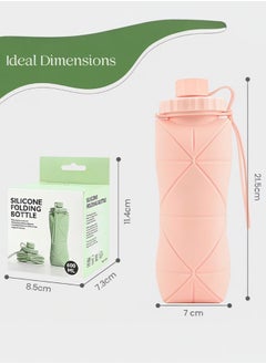 Mida Collapsible water bottle with a capacity of 600ml, leak-proof and reusable for travel and sports  - Image 2
