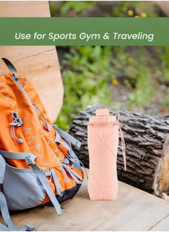 Mida Collapsible water bottle with a capacity of 600ml, leak-proof and reusable for travel and sports  - Image 3