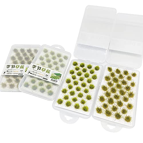 Cayway 128 PCS Static Grass Tuft Model Grass Tufts Terrain Model Kit Resin Static Scenery Model, Fake Moss Grass and Tweezers for Train Landscape Railway Artificial Grass Modeling - Image 5