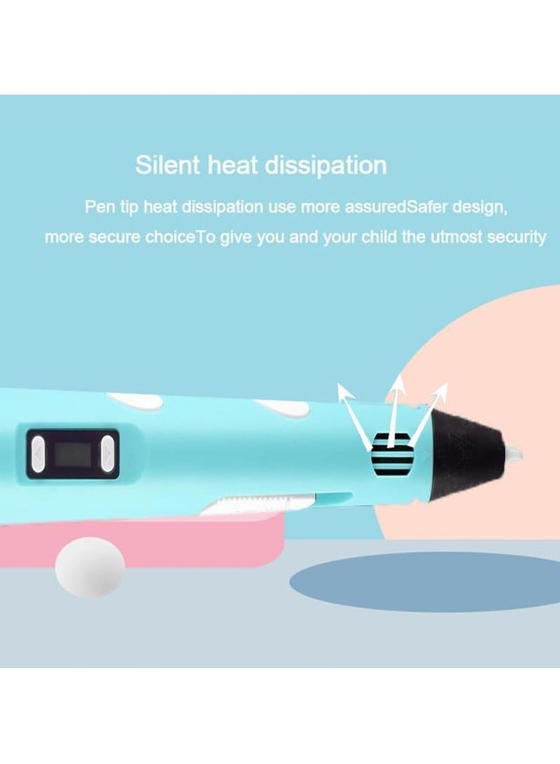 وانغبانغزي قلم طباعة ثلاثية الأبعاد، مجموعة رسوم جرافيتي ممتعة، 3 ألوان مبتدئة من خيوط PLA مقاس 1.75 مم، دليل إرشادي + قاعدة + كابل USB، هدية فنون وحرف للأطفال والكبار، دليل مشاريع وشاحن. - Image 5