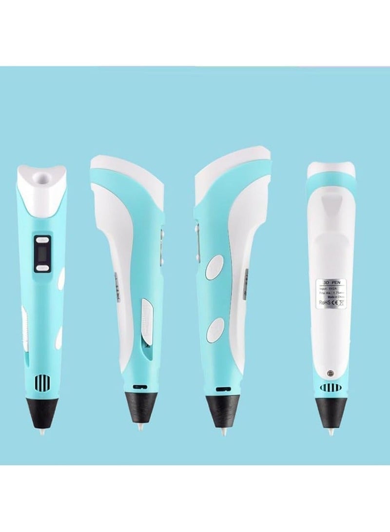 وانغبانغزي قلم طباعة ثلاثية الأبعاد، مجموعة رسوم جرافيتي ممتعة، 3 ألوان مبتدئة من خيوط PLA مقاس 1.75 مم، دليل إرشادي + قاعدة + كابل USB، هدية فنون وحرف للأطفال والكبار، دليل مشاريع وشاحن. - Image 3