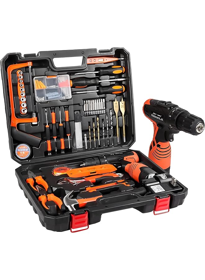 promass 117Pcs Professional Tool Set with Tool Box, Portably Handyman Tool Kit for Home Essentials Include: Hammer, Screwdrivers, Wrenches, Pliers, Screwdrivers, Driver Bits, Pliers, Tape Measure etc - Image 1