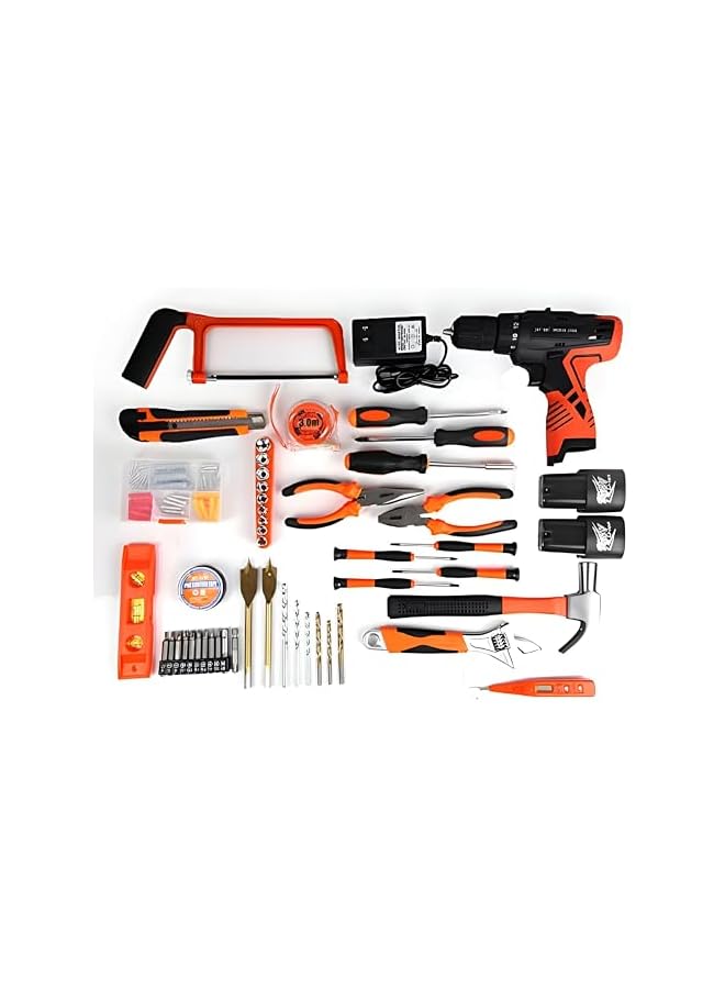 promass 117Pcs Professional Tool Set with Tool Box, Portably Handyman Tool Kit for Home Essentials Include: Hammer, Screwdrivers, Wrenches, Pliers, Screwdrivers, Driver Bits, Pliers, Tape Measure etc - Image 3