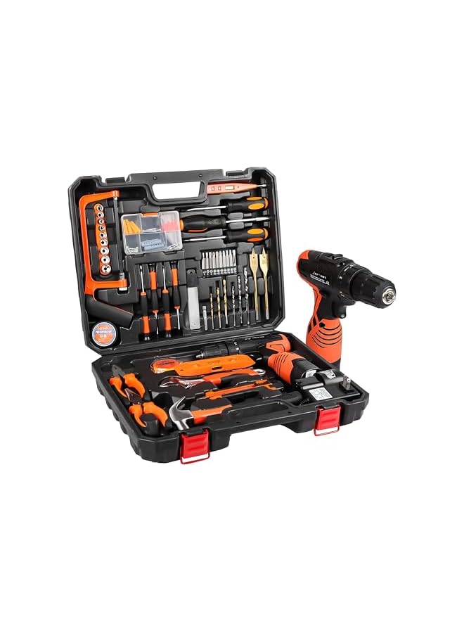 promass 117Pcs Professional Tool Set with Tool Box, Portably Handyman Tool Kit for Home Essentials Include: Hammer, Screwdrivers, Wrenches, Pliers, Screwdrivers, Driver Bits, Pliers, Tape Measure etc - Image 2