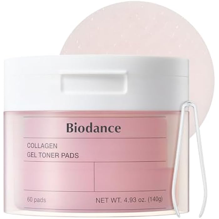 Biodance Collagen Gel Toner Pads, Pore Minimizer for Face, Improving Elasticity, Plumping Toner Pads for Sensitive Skin, Korean Skincare, Stocking Stuffers for Teen Girlsㅣ4.93 fl.oz.(140g)*60Pads - Image 1