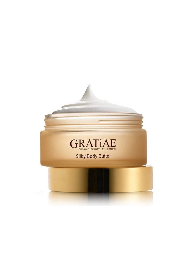 Gratiae Organic Beauty By Nature Silky Body Butter Anti Aging Skin Care Shea Butter Moisturizer Hydrating Stretch Mark Cream Firming Lightweight Neck & Décolleté Age Spots Passion Fruit And Lime 5.95 Fl Oz - Image 1