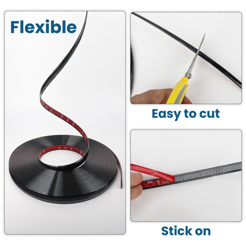 Yskzyz Flexible Wall Molding Trim Self Adhesive Mirror Tape Border 0.4 * 0.1in Peel and Stick Trim for Wall Tile Edges Kitchen Backsplash Floor Mirrior Frame Decor(9.8 Ft) - Image 4