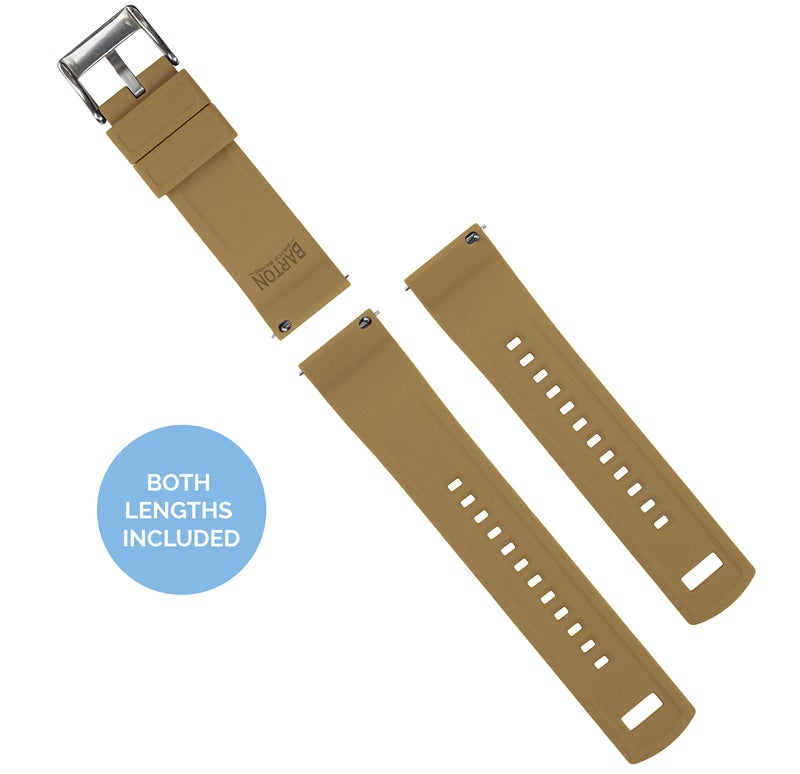 BARTON WATCH BANDS 20mm Brown/Khaki - Elite Silicone Watch Bands - Quick Release - Choose Strap Color & Width - Image 4