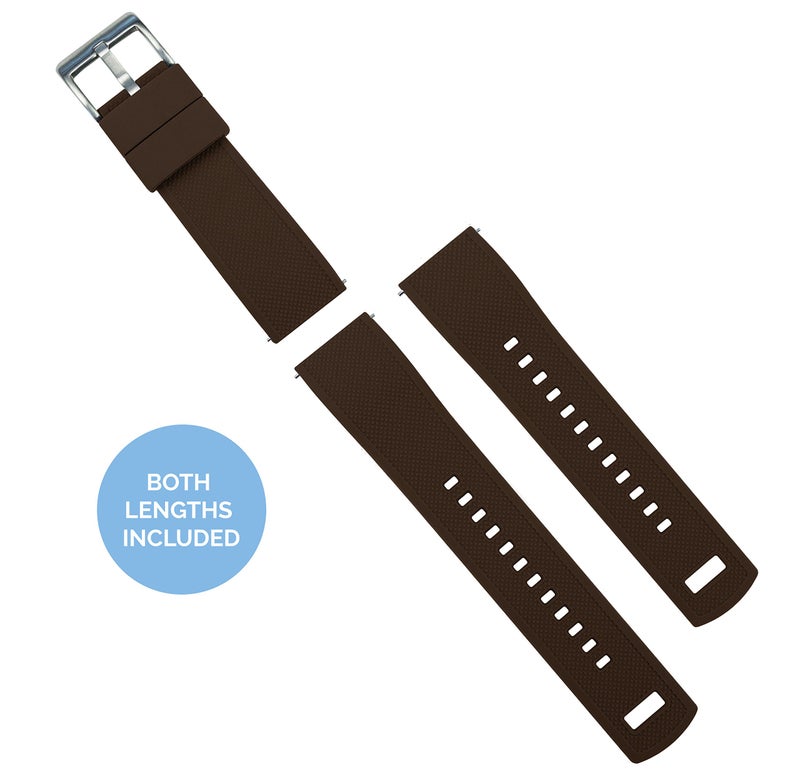 BARTON WATCH BANDS 20mm Brown/Khaki - Elite Silicone Watch Bands - Quick Release - Choose Strap Color & Width - Image 3