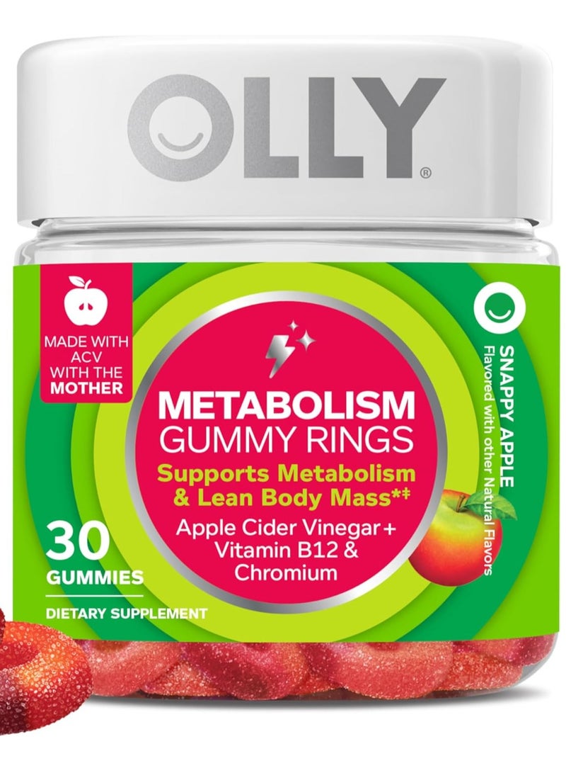 OLLY Metabolism Gummy Rings, Snappy Apple, 30 Gummies  - Image 1