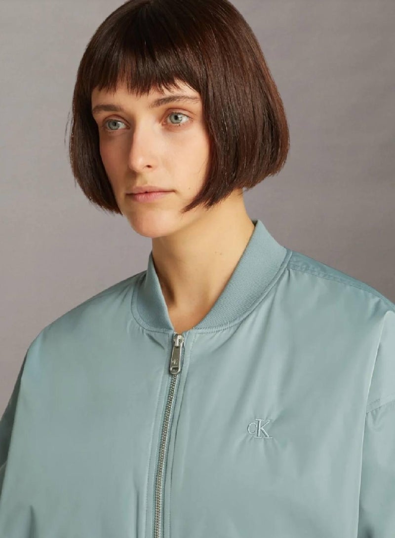 كالفن كلاين جينز جاكيت بومبر طويل مبطن - Image 3