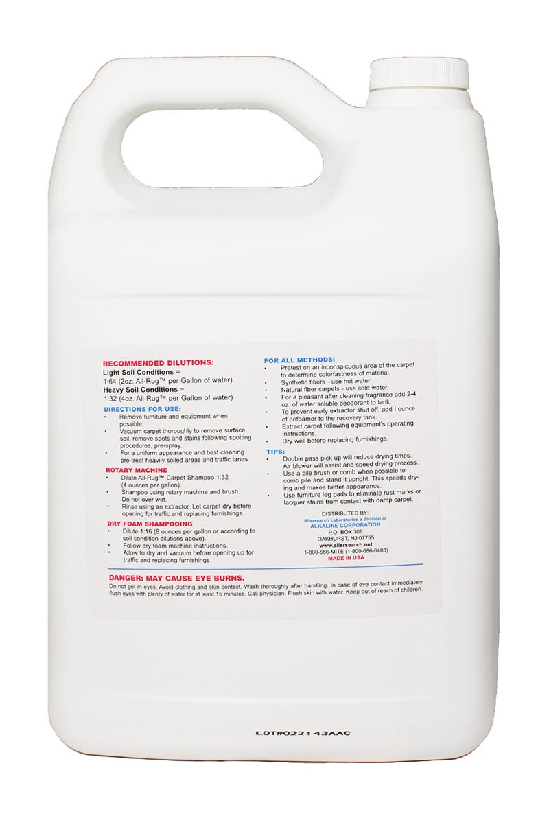 Allersearch Allersearch All-Rug Anti-Allergen Concentrated Carpet Shampoo 1 Gallon (128 Oz)  - Image 2