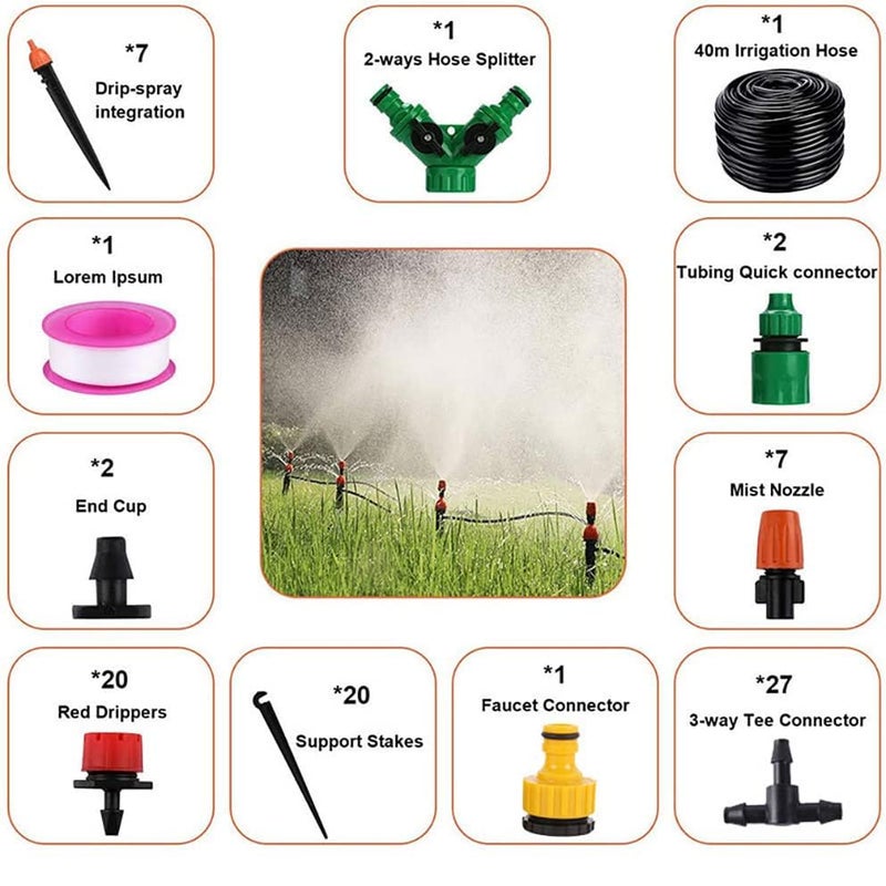 SCIENISH 25M 30M 40M 50M Micro Drip Irrigation System Sprinkler Plant Watering Irrigation Kit for Outdoor, Flower, Lawn, Patio, Garden (40M) - Image 5