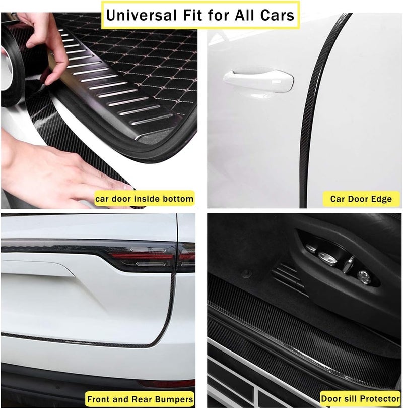QBUC Car Door Entry Guards Scratch Cover Protector Paint Threshold Guard,Front Rear Door Entry Sill Guard Scuff Plate Rear Bumper Protector Guard for Most Cars,2in9.8ft(5cm3m) Black - Image 3