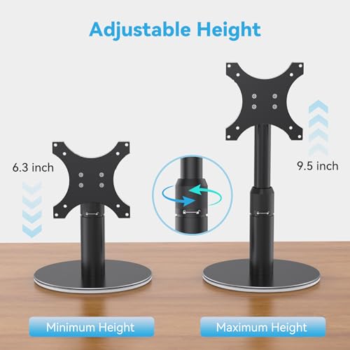 Almoz Desk Stand for Echo Show 21, Echo Show 15 (All Generations), Raises Up to 9.5" from Desk, Tilt and Swivel Mount for Alexa Echo Show 21, No Tools Required, Stable Centered Rod Design (UP-Blcak) - Image 2