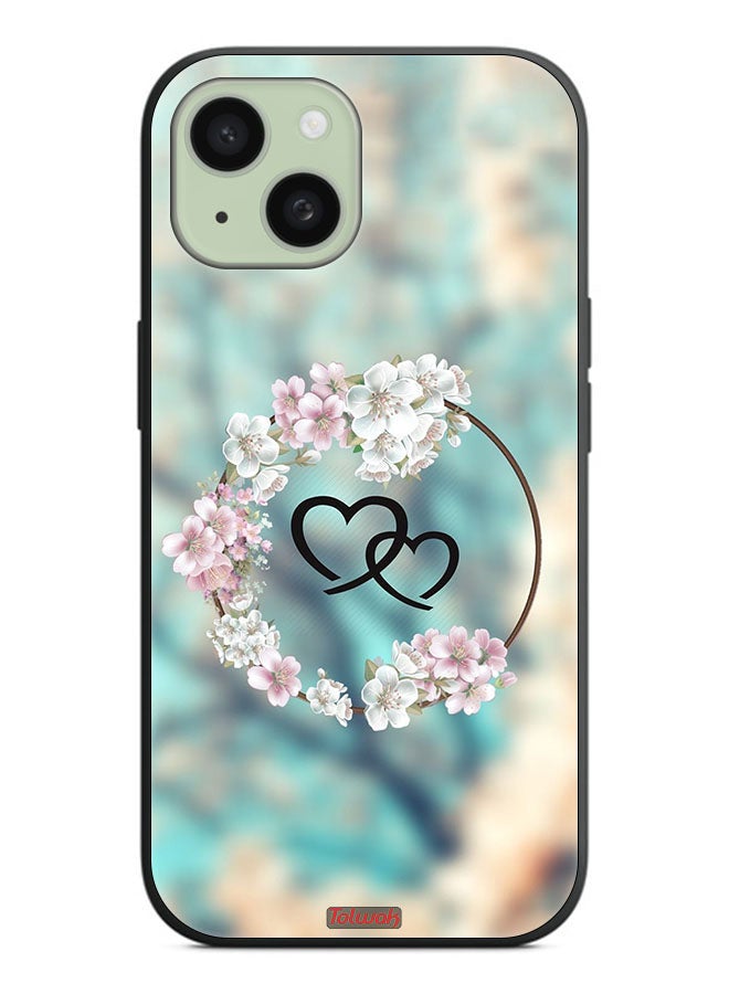 Tolwak Apple iPhone 15 Plus Protective Case Cover Hearts In Ring Art - Image 2