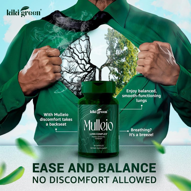 KIKI Green Mulleio Lung Health Capsules Vegan Herbal Supplement for Cleanse Better Function Respiratory Support  Mullein Cordyceps Schisandra  90 Count for Daily Use - Image 4