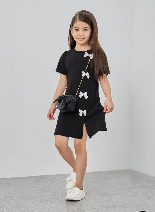 Take Two Bow Decoration Round Neck Dress