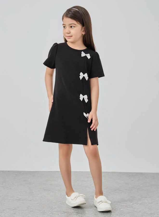 Take Two Bow Decoration Round Neck Dress