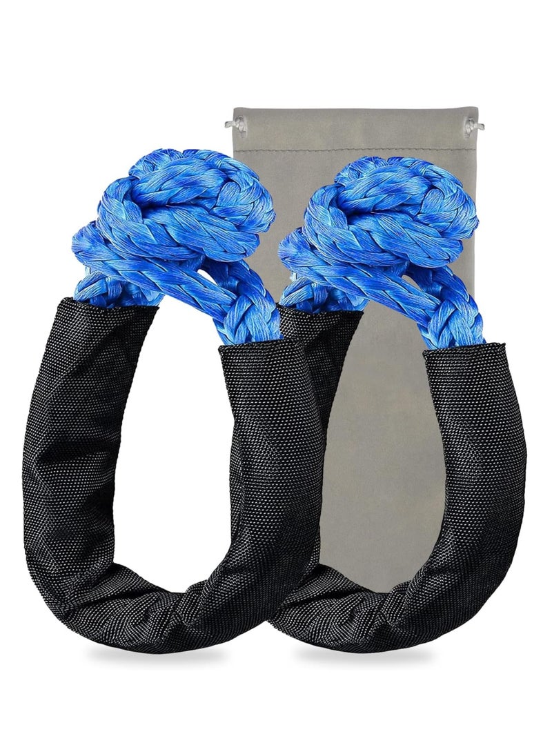 Generic Synthetic Soft Shackle Rope 1/2 Inch X 22 Inch (38,000lbs Breaking Strength) Soft Shackle Recovery Rope for Sailing SUV ATV 4X4 Truck Jeep Recovery Climbing Towing (Blue, 2-Pack)  - Image 1