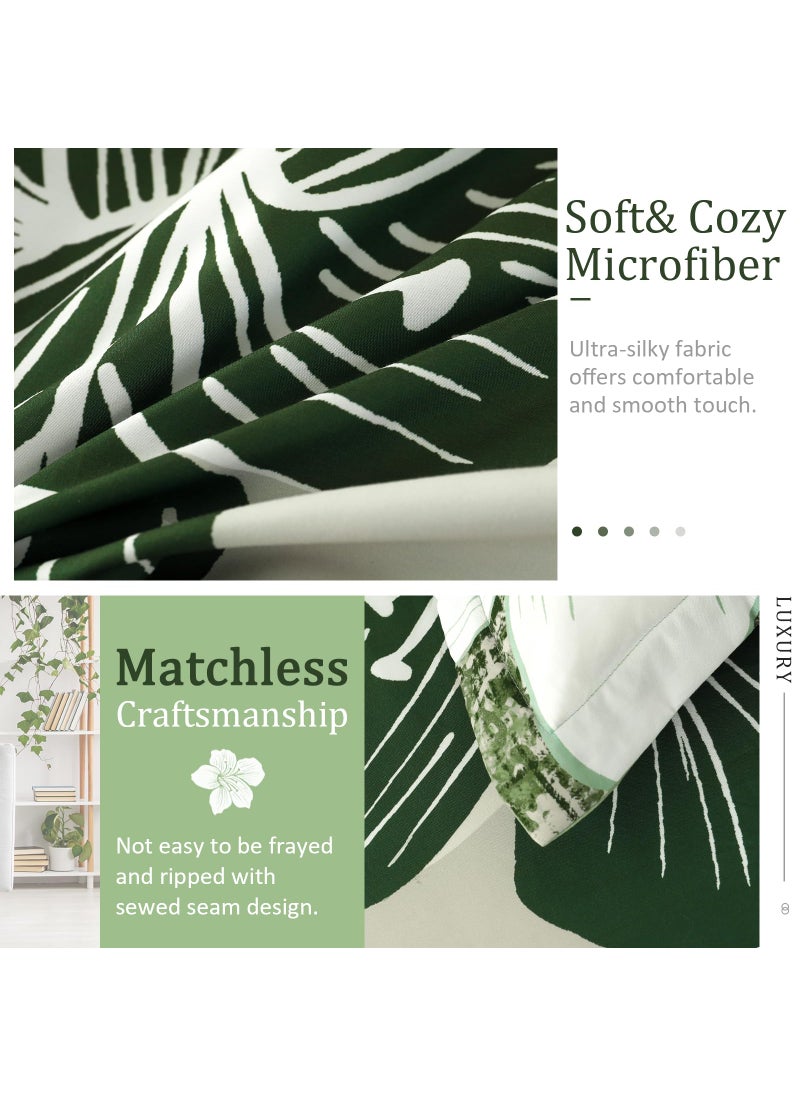 Menghomeus Menghomeus Floral Comforter Set King Ombre Green Bedding Lightweight Microfiber Bed Comforter for All Season  3 Piece Flowers Comforter with 2 Pillowcases  - Image 5