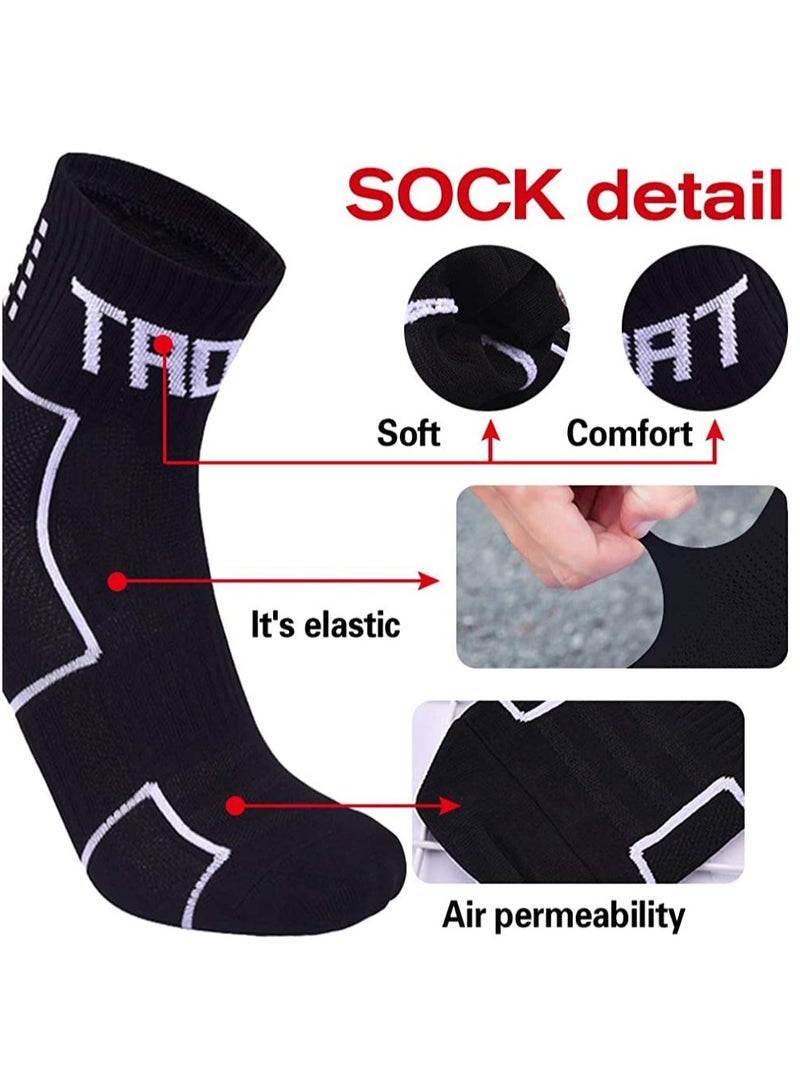 KASTWAVE 5 Pack Sports Cycling Socks Colorful Anti Smell Ankle Athletic Socks for Running Hiking, Tennis, Workouts and Fitness Training, Anti-blister with Reflective Strips - Image 3