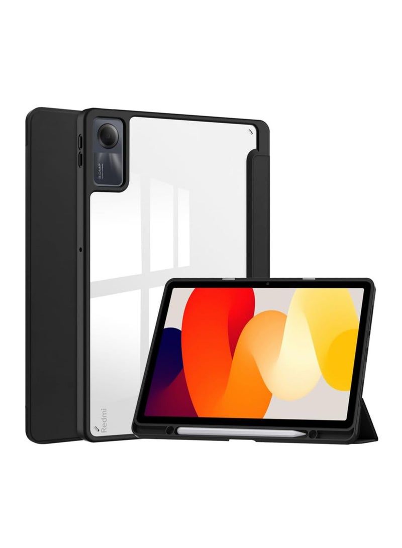 Redmi Pad SE 11" Case, Clear Back Transparent with Pen Holder, Redmi Pad se Cover, Tablet Case - Image 1