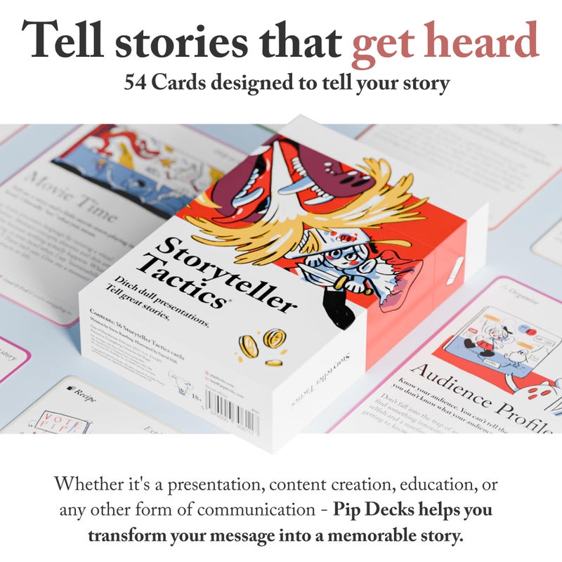 Pip Decks Pip Decks Storyteller Tactics Card Deck, Business Tool to Improve Your Influence and Conviction in Workshops, Sales Pitches, Presentations and More, 54 Cards in a Case - Image 2