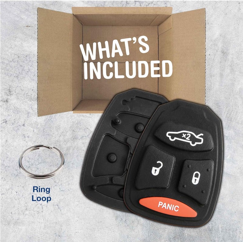 KeylessOption Replacement Keyless Entry Remote Ignition Key Rubber Button Pad Repair Fix - Image 2