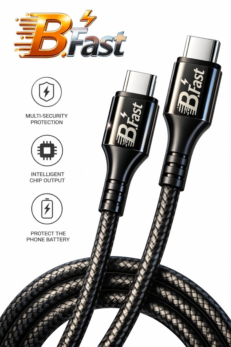 B.Fast Charging Cable - TYP-C to TYP-C Certified B.Fast Charging 60 Watt - Image 1