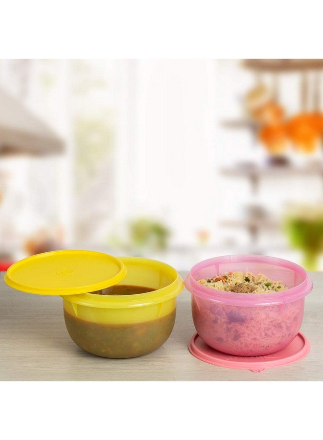 Tupperware Plastic Classic Bowl - 2L, 2 PC, Yellow, Pink - Image 3