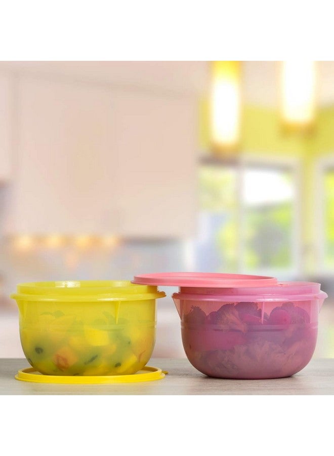 Tupperware Plastic Classic Bowl - 2L, 2 PC, Yellow, Pink - Image 4
