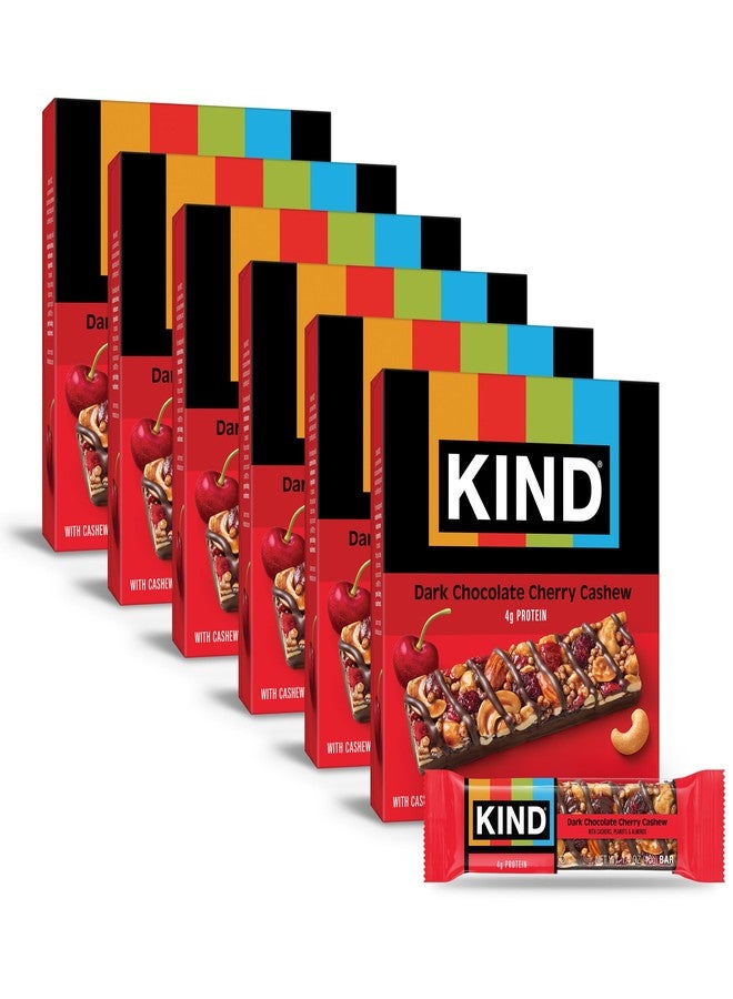 KIND Nut Bars, Dark Chocolate Cherry Cashew, Healthy Snacks, Gluten Free, 4g Protein, 36 Count - Image 1