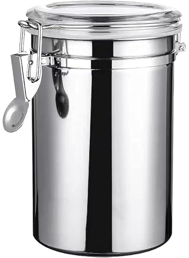 Green Tiger - 1.8L Stainless Steel Kitchen Sealed Canister Jar Coffee Sugar Tea Food Storage Container With Transparent Lid - Image 1