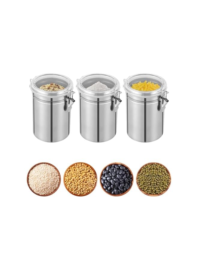 Green Tiger - 1.8L Stainless Steel Kitchen Sealed Canister Jar Coffee Sugar Tea Food Storage Container With Transparent Lid - Image 3