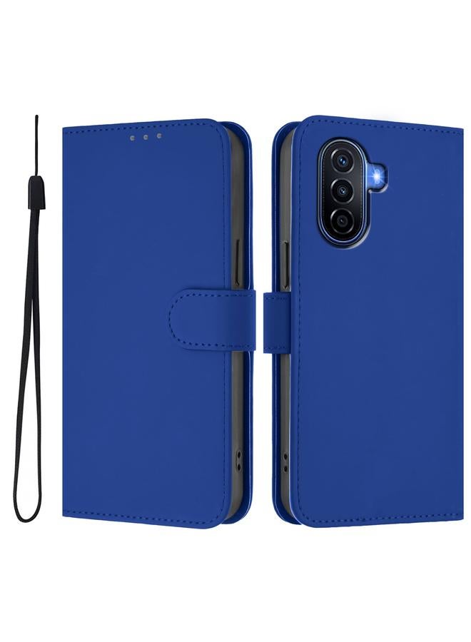 اس-توب جراب لهاتف Huawei Enjoy 50 4G / nova Y70 Plus جراب هاتف من الجلد بلون سادة مع حبل - Image 2