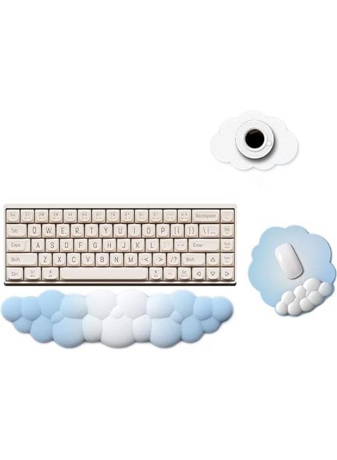 General 3 Piece Gradient Color Cloud Keyboard Wrist Rest and Mouse Wrist Rest Set  Cloud Wrist Rest,Cloud Wrist Rest for Computer Keyboard and Mouse Pad with Wrist Rest Set  - Image 1