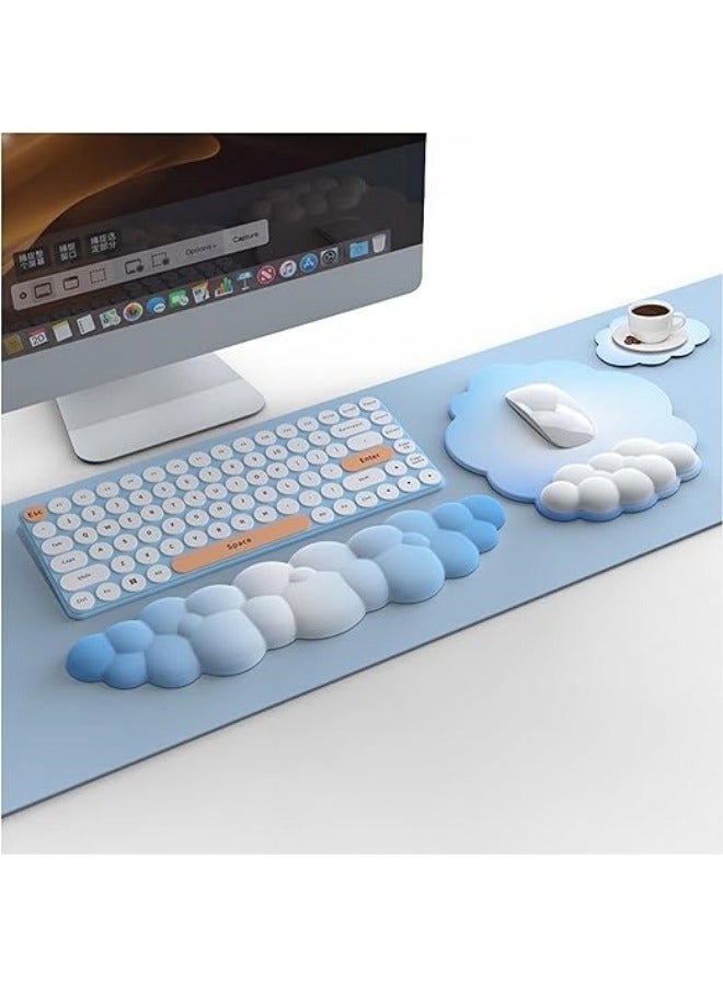 General 3 Piece Gradient Color Cloud Keyboard Wrist Rest and Mouse Wrist Rest Set  Cloud Wrist Rest,Cloud Wrist Rest for Computer Keyboard and Mouse Pad with Wrist Rest Set  - Image 2