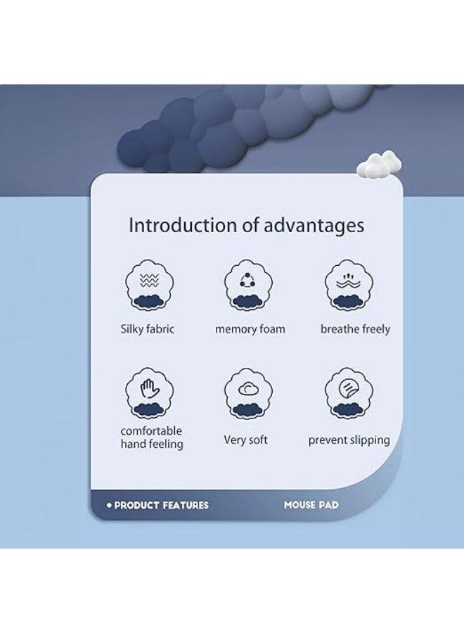 3 Piece Gradient Color Cloud Keyboard Wrist Rest and Mouse Wrist Rest Set Cloud Wrist Rest,Cloud Wrist Rest for Computer Keyboard and Mouse Pad with Wrist Rest Set